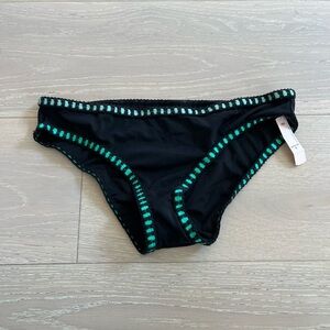 NWT Victoria's Secret bikini swim bottoms Size S black with teal aqua
